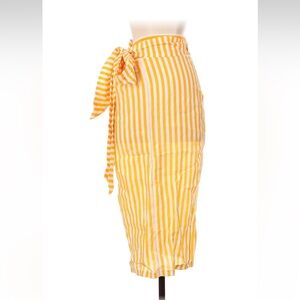 Summersalt Easy Breezy Voile Sarong Cover Up Yellow & White Stripe Skirt